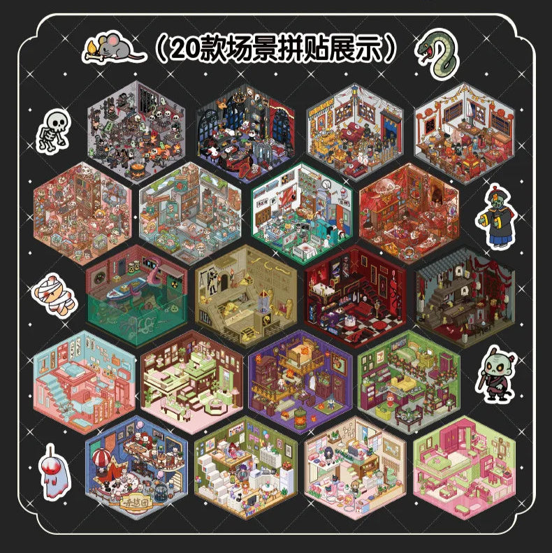 Black Spooky Sticker Booklet (20 in 1)