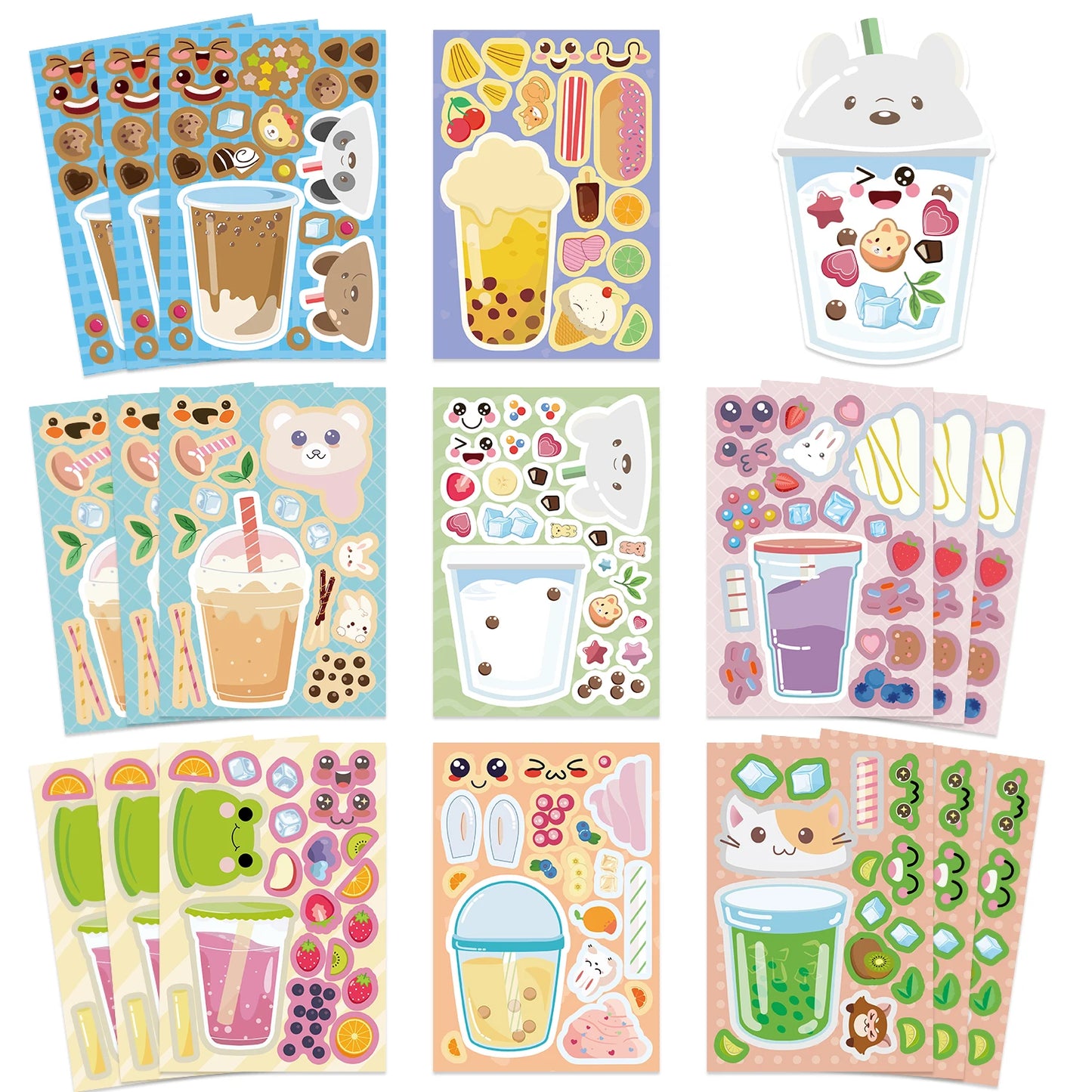 Bubble Tea Sticker Dress Up Set (8 pcs)