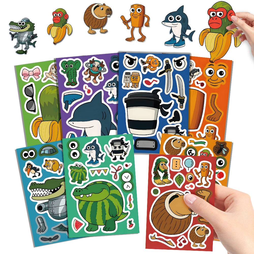 Brainrot Meme Sticker Dress Up Set (8 pcs)