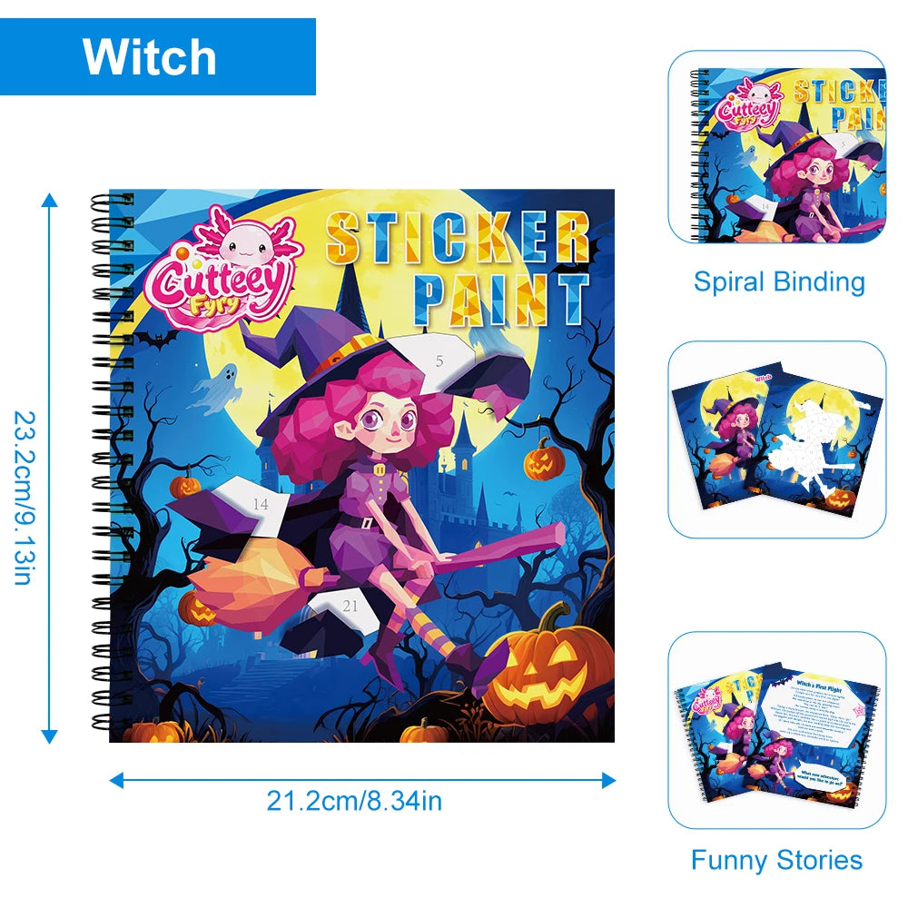 Witch Sticker Paint Book