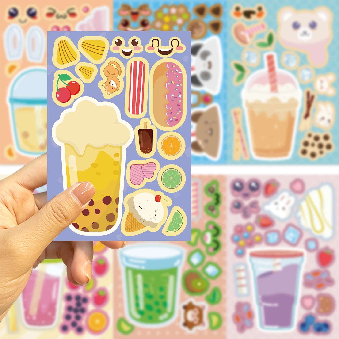 Bubble Tea Sticker Dress Up Set (8 pcs)