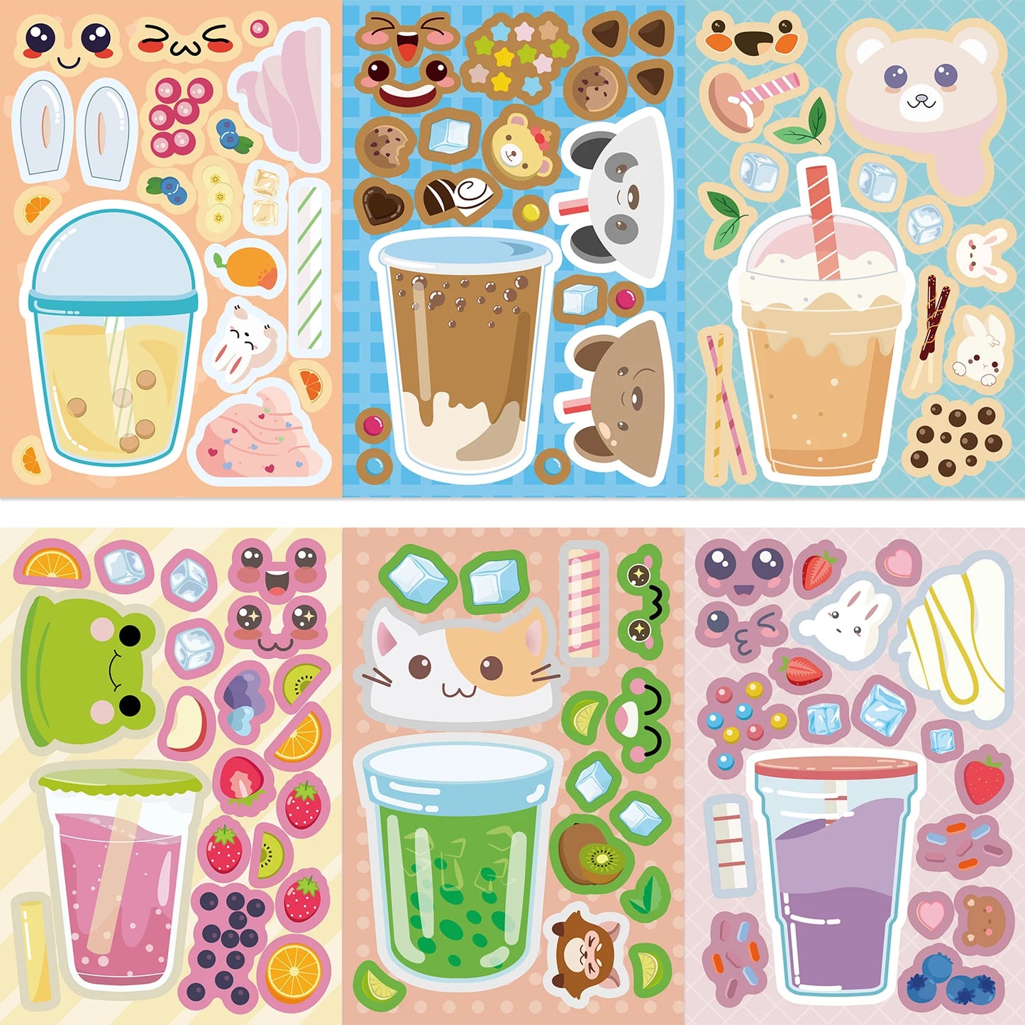 Bubble Tea Sticker Dress Up Set (8 pcs)