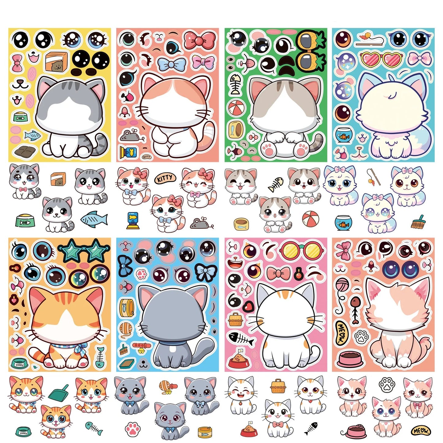 Cat Sticker Dress Up Set (8 pcs)