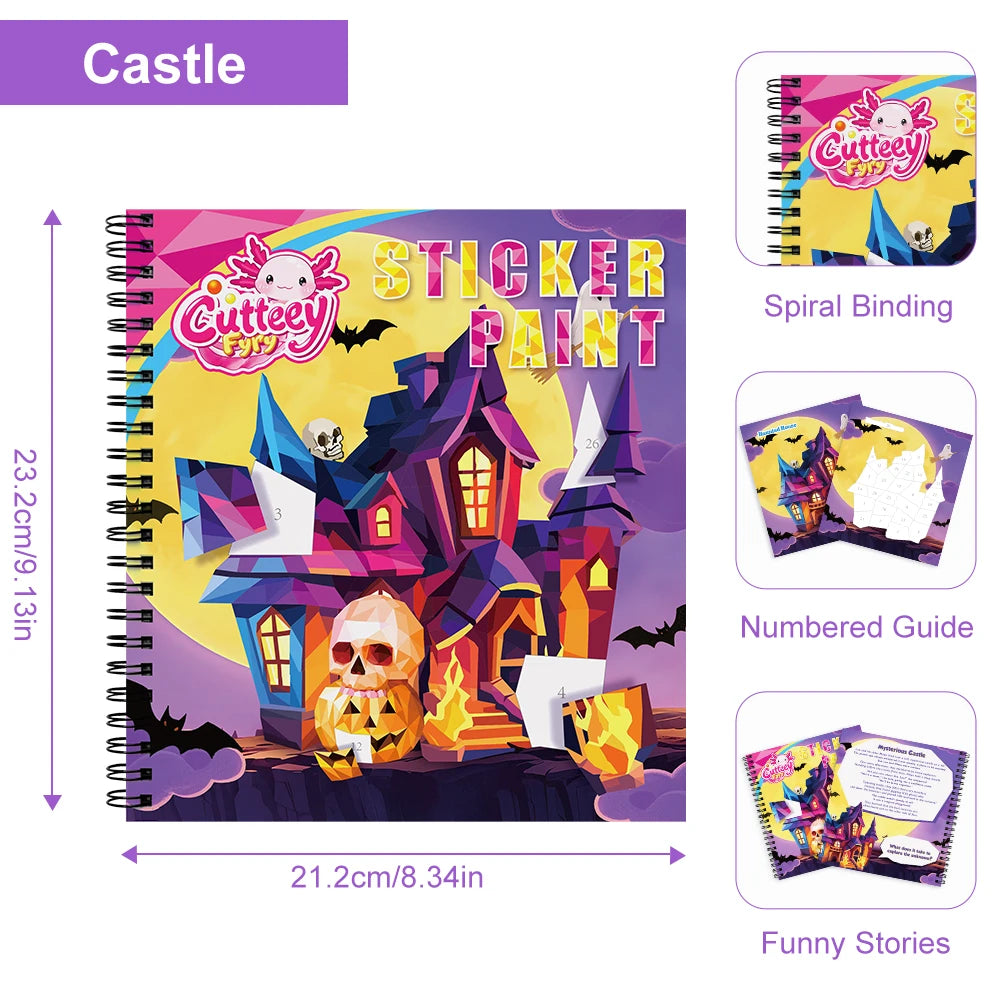 Haunted House Sticker Paint Book