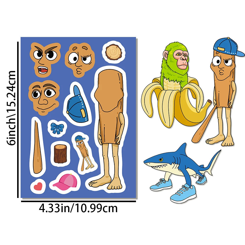 Brainrot Meme Sticker Dress Up Set (8 pcs)