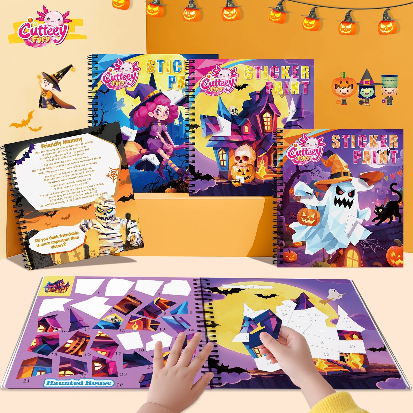 Haunted House Sticker Paint Book