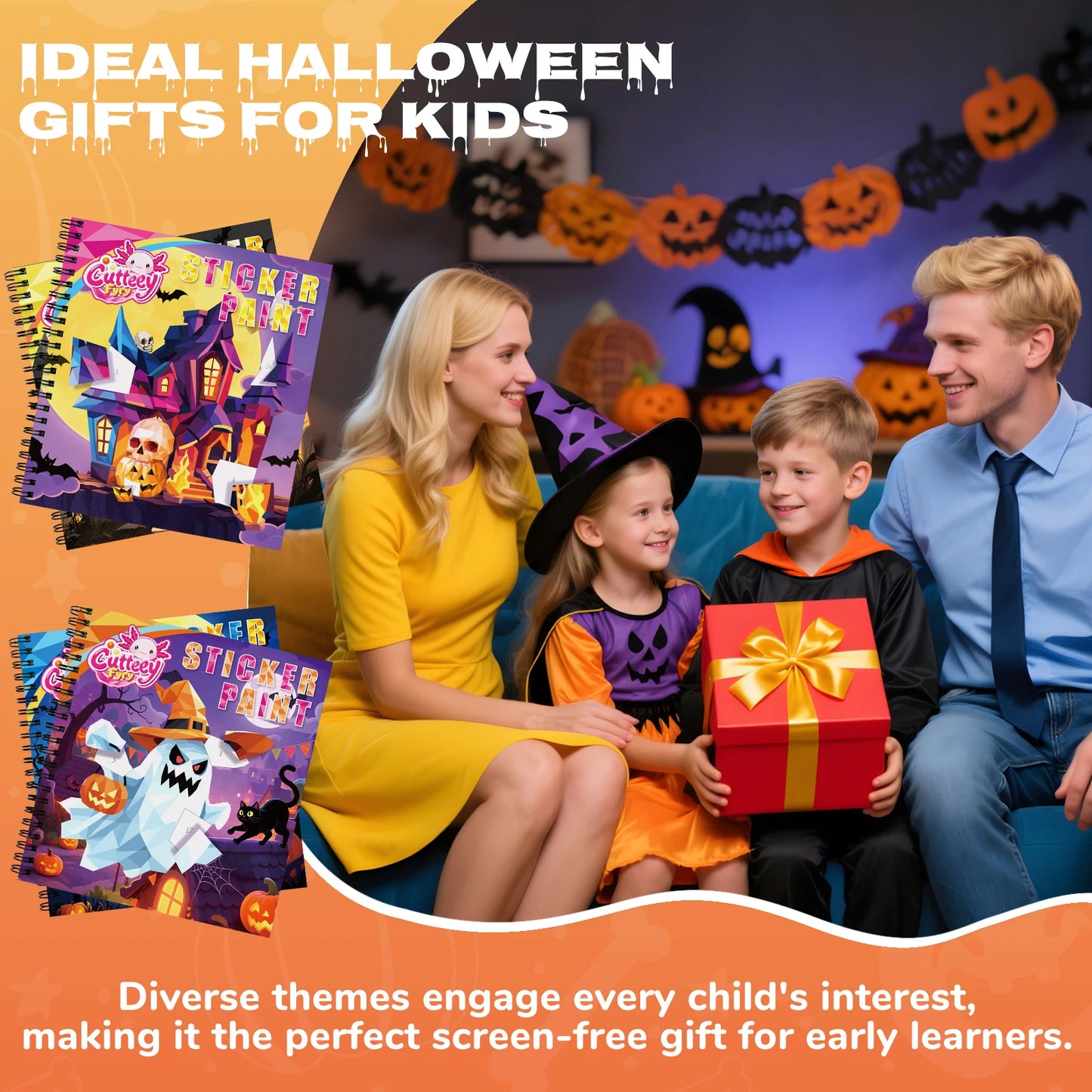 Haunted House Sticker Paint Book