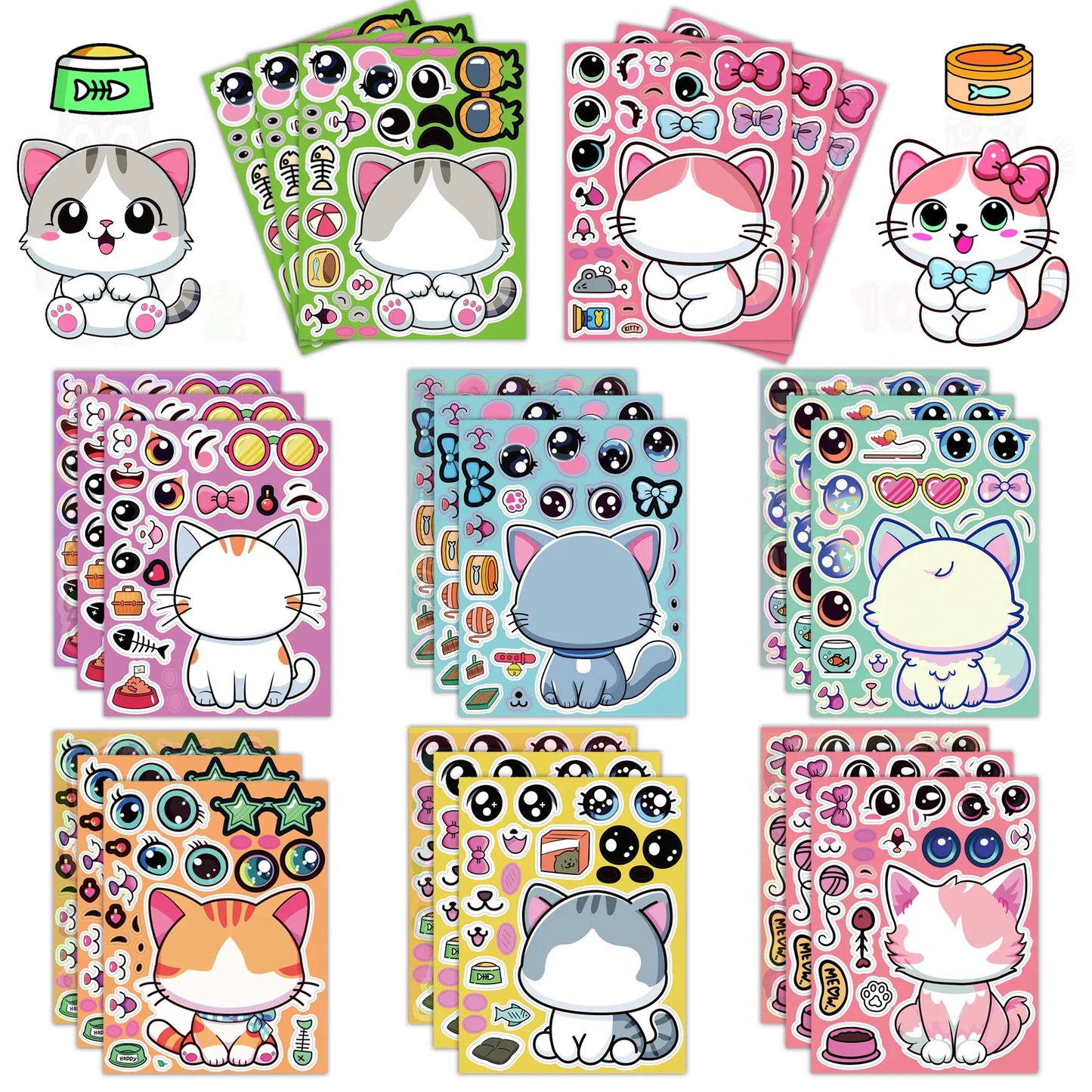 Cat Sticker Dress Up Set (8 pcs)