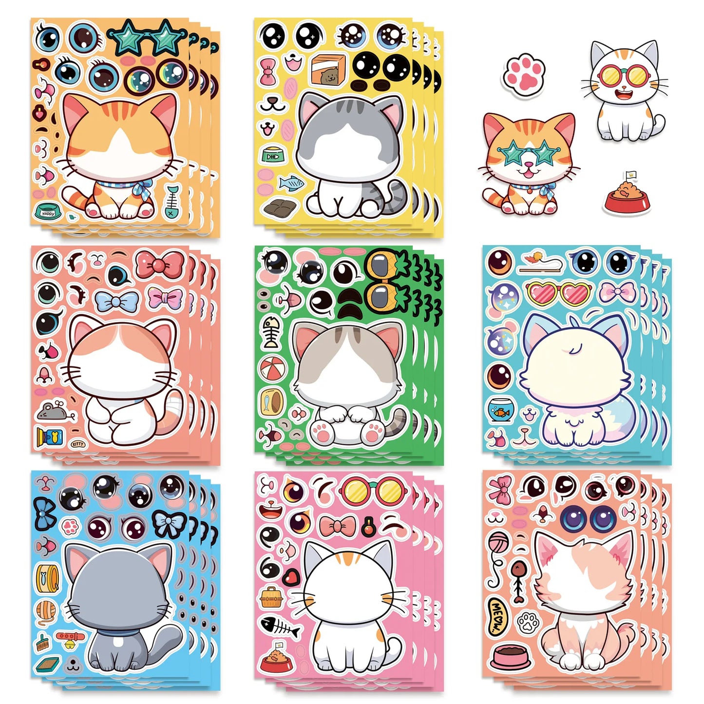 Cat Sticker Dress Up Set (8 pcs)