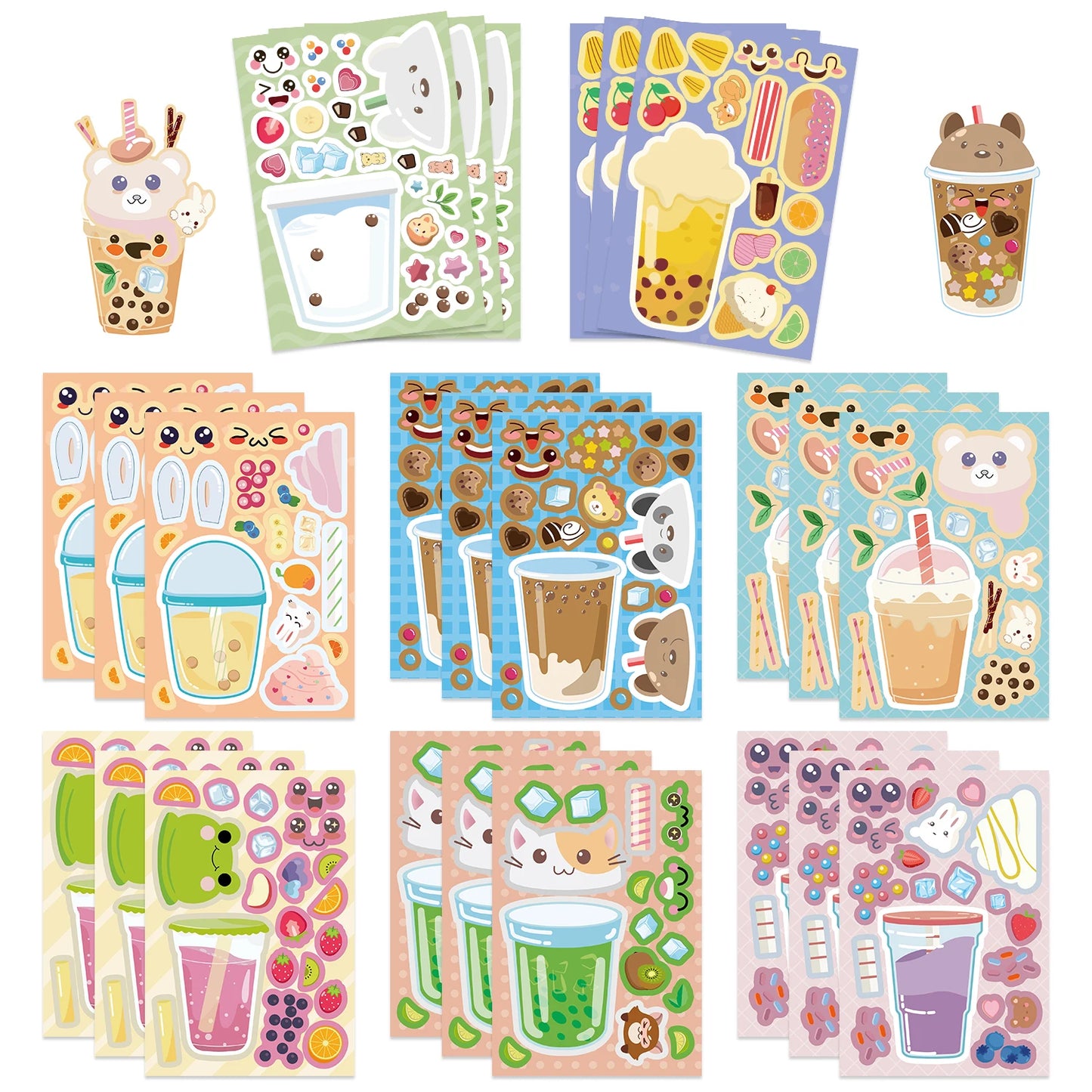 Bubble Tea Sticker Dress Up Set (8 pcs)