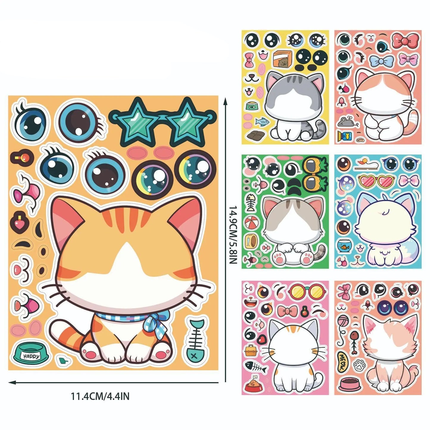 Cat Sticker Dress Up Set (8 pcs)