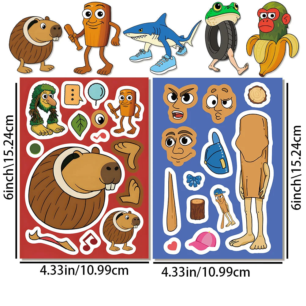 Brainrot Meme Sticker Dress Up Set (8 pcs)