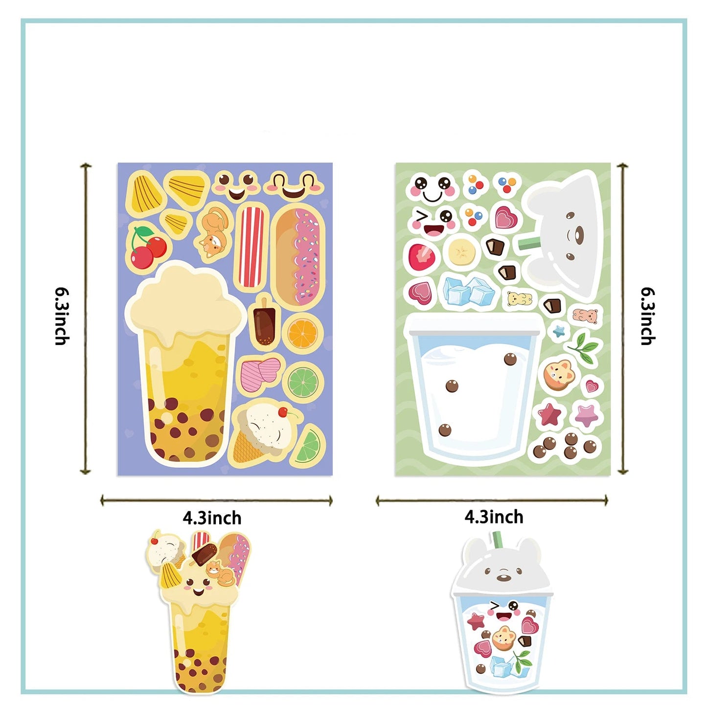 Bubble Tea Sticker Dress Up Set (8 pcs)