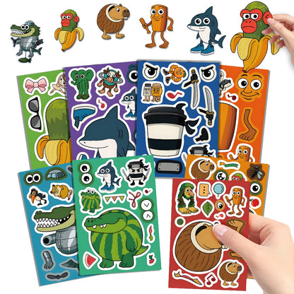 Brainrot Meme Sticker Dress Up Set (8 pcs)