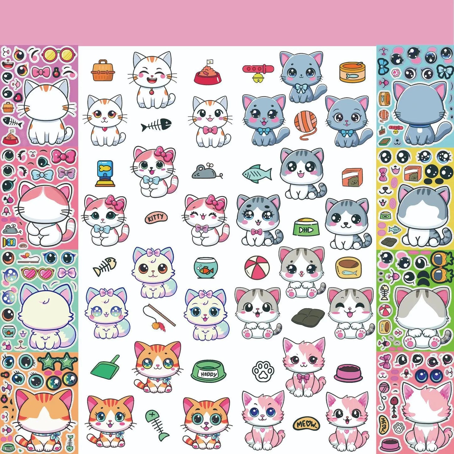 Cat Sticker Dress Up Set (8 pcs)