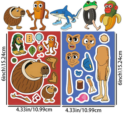 Brainrot Meme Sticker Dress Up Set (8 pcs)
